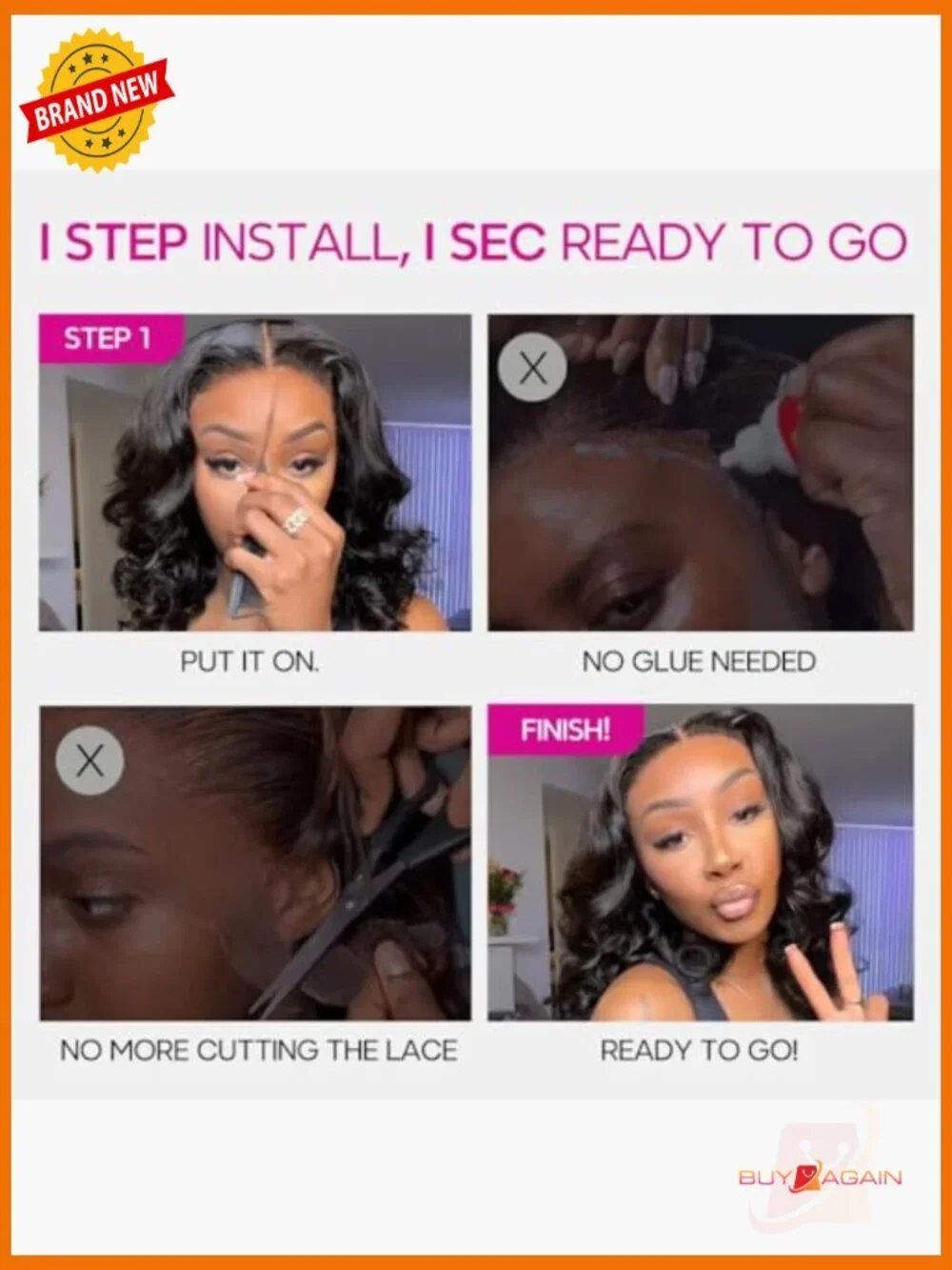 6x5 Lace Front Bob Wig Human Hair Pre-Bleached Knots Glueless Natural Black